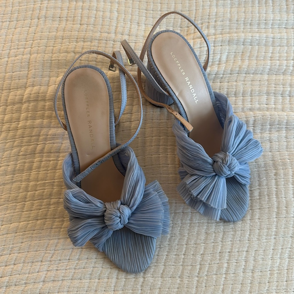 Loeffler Randall Camellia in Blue. Size 7.5. Worn once. Like new condition